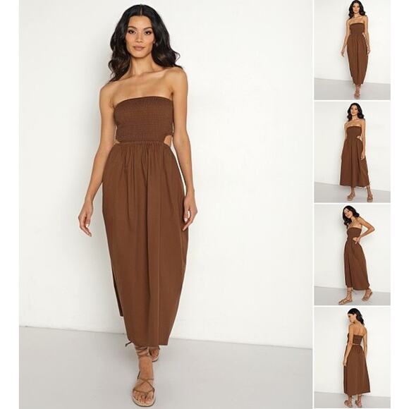 Faithfull the Brand Brown Midi Dress - Picture 6 of 13